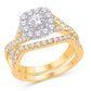 10 Karat Yellow Gold 2.00 Carat Diamonds (0.38 CTR) Cushion Sparkle Bridal Ring-0525862-YG