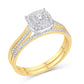 10 Karat Yellow Gold 0.21 Carat Diamonds Cushion Endless Luster Bridal Ring-0526203-YG
