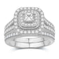 14 Karat White Gold 1.00 Carat Diamonds (0.20 CTR) Certified Cushion Bridal Ring-0532539-WG