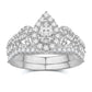14 Karat White Gold 1.00 Carat Diamonds (0.20 CTR) Certified Pear Bridal Ring-0532544-WG