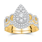10 Karat Yellow Gold 1.00 Carat Diamonds Pear Bridal Ring-0532553-YG