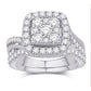 10 Karat White Gold 1.52 Carat Diamonds Square Bridal Ring-0532556-WG