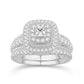 14 Karat White Gold 0.98 Carat Diamonds Uno Bridal Ring-0532645-WG
