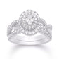 14 Karat White Gold 0.76 Carat Diamonds (0.15 CTR) Oval Bridal Ring-0532663-WG