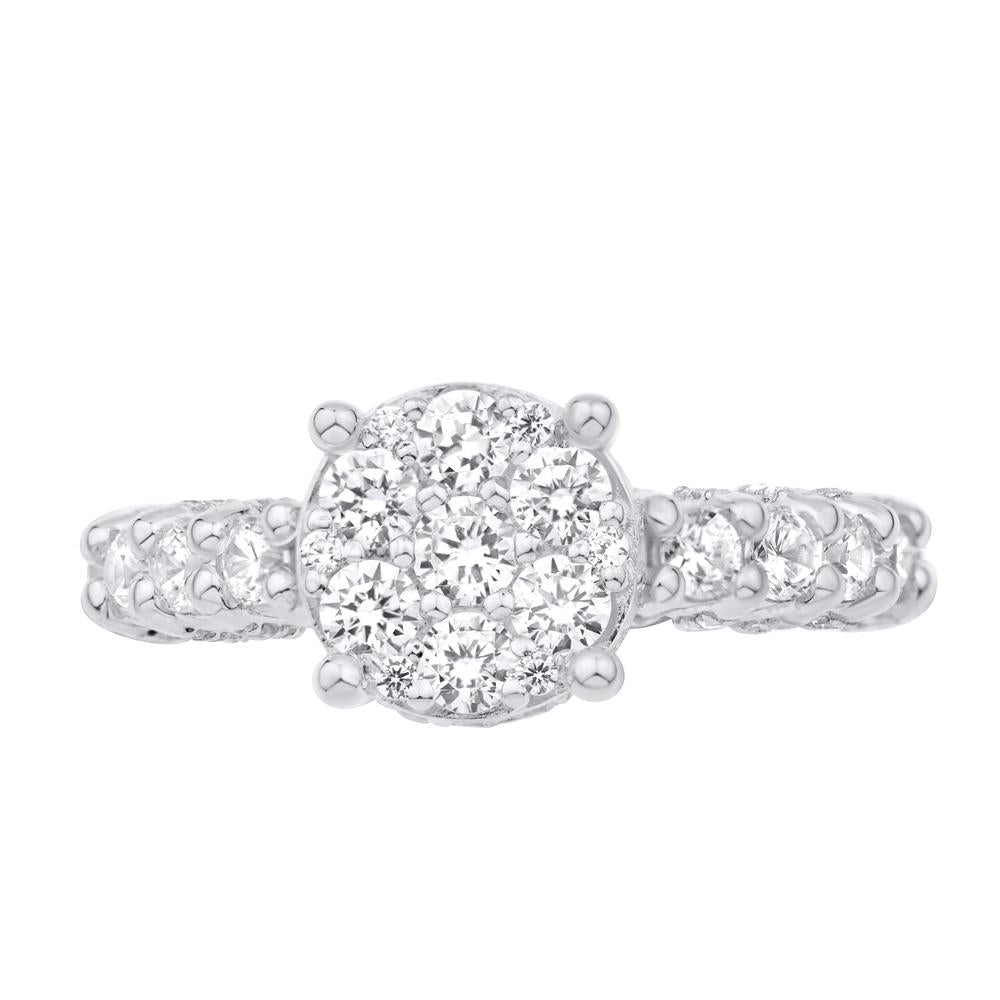 10 Karat White Gold 2.95 Carat Diamonds Bridal Ring-0532695-WG