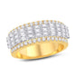 10 Karat Two-Tone (Yellow and White) Gold 1.10 Carat Diamonds Classic Men's Band-0625922-YW