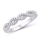 14 Karat White Gold 0.20 Carat Diamonds Intertwined Link Ladies Band-0725083-WG