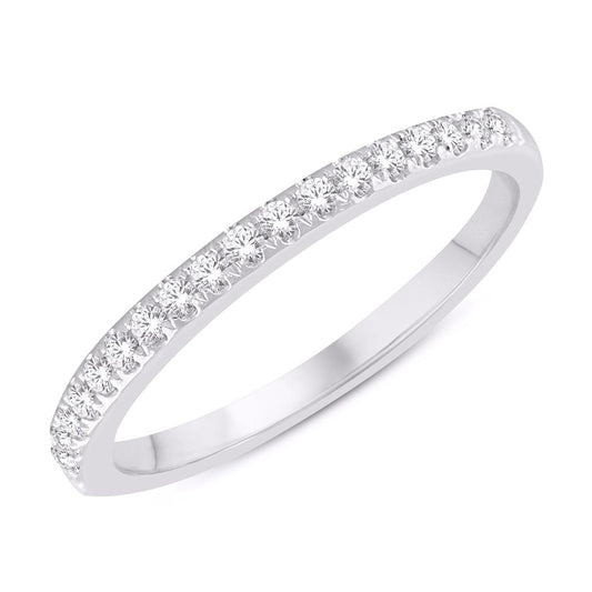 14 Karat White Gold 0.15 Carat Diamonds Classic Ladies Band-0725112-WG