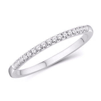 14 Karat White Gold 0.10 Carat Diamonds Classic Ladies Band-0725225-WG