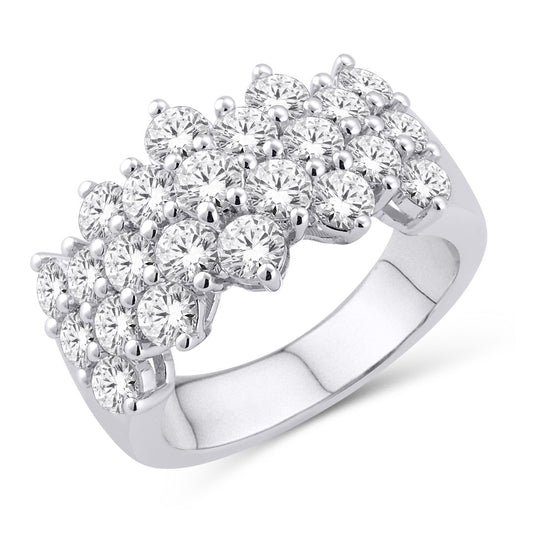 14 Karat White Gold 3.00 Carat Diamonds Classic Ladies Band-0725251-WG