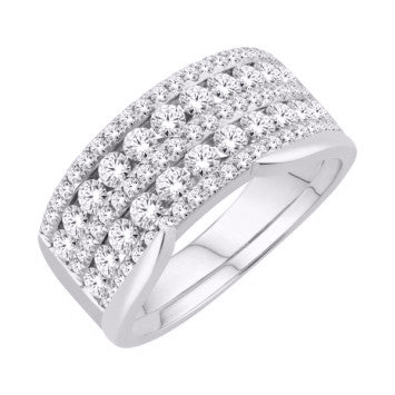 14 Karat White Gold 1.60 Carat Diamonds Classic Ladies Band-0725256-WG