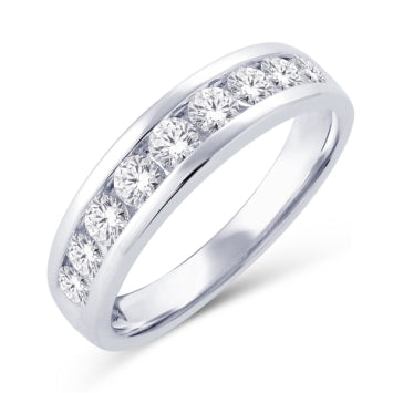 14 Karat White Gold 0.50 Carat Diamonds Classic Ladies Band-0725808-WG