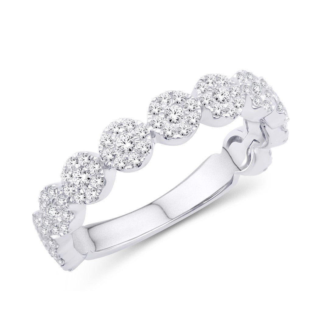 14 Karat White Gold 0.50 Carat Diamonds Fancy Ladies Band-0725866-WG