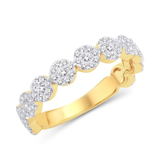 14 Karat Yellow Gold 0.50 Carat Diamonds Fancy Ladies Band-0725866-YG