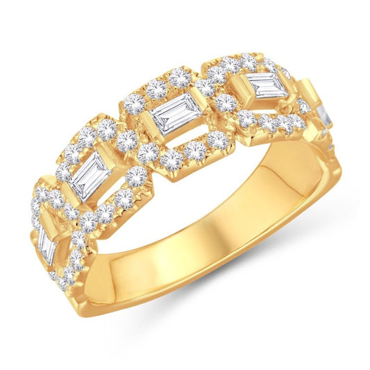 14 Karat All Yellow Gold 0.95 Carat Diamonds Fancy Ladies Band-0725891-ALY
