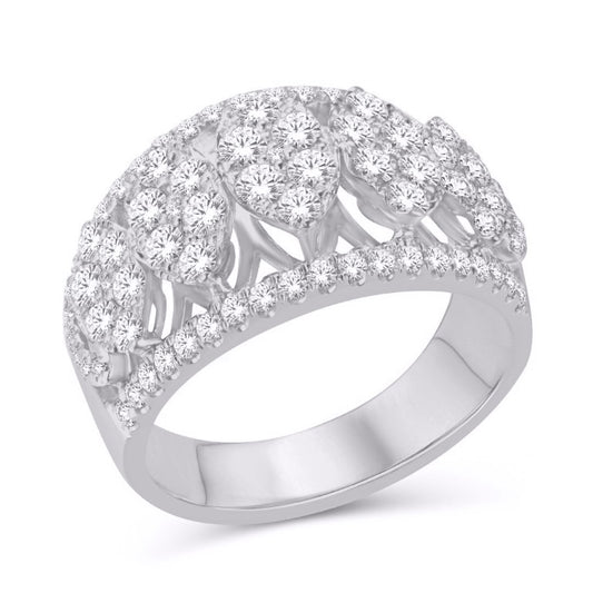14 Karat White Gold 1.48 Carat Diamonds Designer Ladies Band-0725999-WG