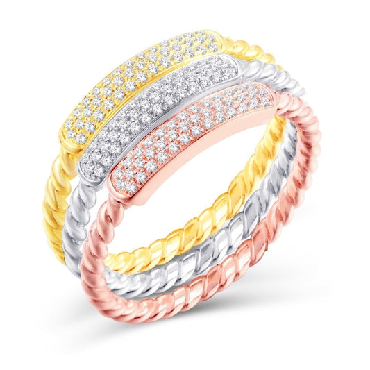 10 Karat All Rose Gold 0.10 Carat Diamonds Fancy Ladies Band-0726005-ALR