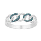 14 Karat White Gold 0.34 Carat Diamonds (0.10 Blue) Cuban Link Ladies Band-0732144-WG