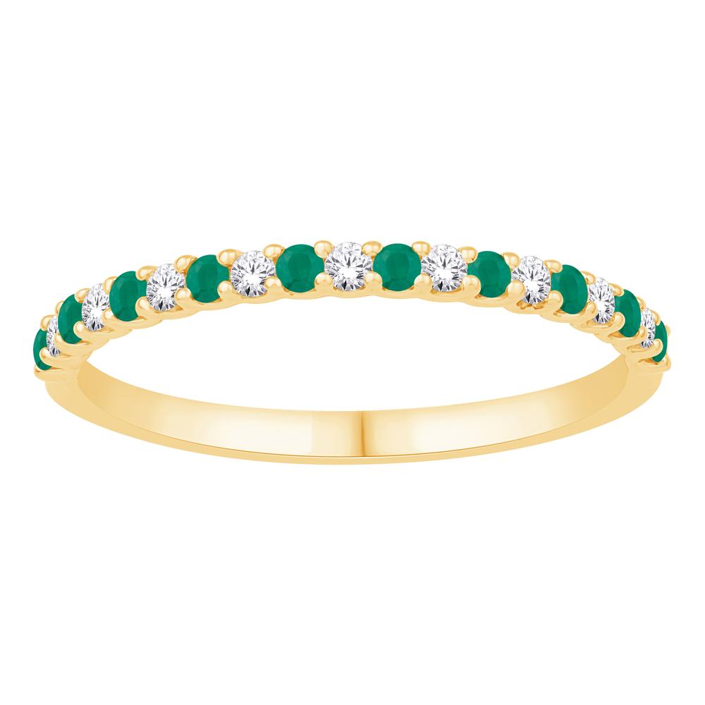 14 Karat Yellow Gold 0.12 Carat Diamonds (0.14 Eme) Classic Ladies Band-0732165-YG