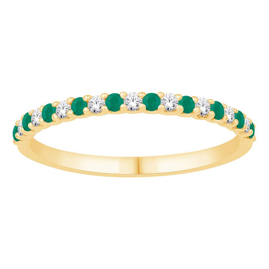 14 Karat Yellow Gold 0.12 Carat Diamonds (0.14 Eme) Classic Ladies Band-0732165-YG