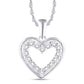 10 Karat White Gold 0.25 Carat Diamonds Heart Pendant-0825979-WG