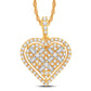 10 Karat All Yellow Gold 0.40 Carat Diamonds Heart Pendant-0826107-ALY