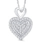 10 Karat White Gold 0.15 Carat Diamonds Heart Pendant-0826975-WG