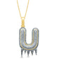 10K 0.35-0.38CT D-DRIP BUBBLE INITIAL "U"