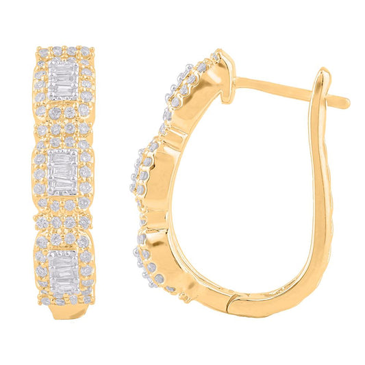 14 Karat White Gold 0.68 Carat Diamonds Classic Hoops-0929040-WG