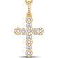 10 Karat All Yellow Gold 1.20 Carat Diamonds Latin Cross HipHop Pendant-1025772-ALY