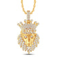 10 Karat All Yellow Gold 2.63 Carat Diamonds Lion Face HipHop Pendant-1025958-ALY