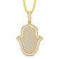 10 Karat All Yellow Gold 3.21 Carat Diamonds Humsa HipHop Pendant-1026082-ALY