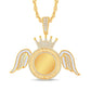 10 Karat Yellow Gold 1.55 Carat Diamonds Round with Angel Memory Charms HipHop Pendant-1026200-YG