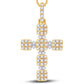 10 Karat Two-Tone Gold 1.60 Carat Diamonds Latin Cross HipHop Pendant-1026222-TT