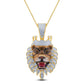 10 Karat Yellow Gold 1.00 Carat Diamonds Lion Face HipHop Pendant-1029536-YG