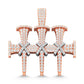 10 Karat Two-Tone (Rose and White) Gold 2.10 Carat Diamonds Latin Cross HipHop Pendant-1030027-RW