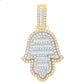 10 Karat Two-Tone (White and Yellow) Gold 1.87 Carat Diamonds Hamsa HipHop Pendant-1032050-WY