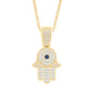 10 Karat Yellow Gold 1.00 Carat Diamonds Hamsa HipHop Pendant-1032085-YG