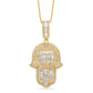 10 Karat Yellow Gold 1.98 Carat Diamonds Hamsa HipHop Pendant-1050015-YG