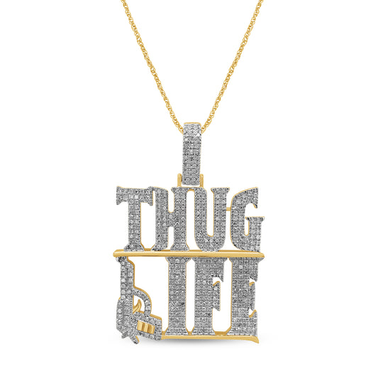10K 0.90-0.91CT D- " THUG LIFE " CHARM