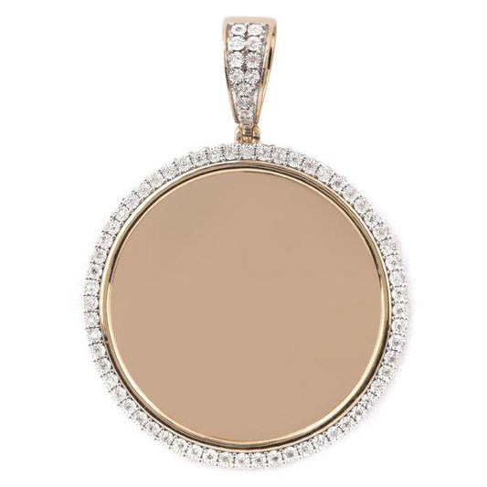 10KT 0.20CT D-CHARM "MEMORY PENDANT WITH PLATE"