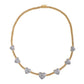 10 Karat Yellow Gold 4.90 Carat Diamonds Cuban Link Heart Necklace-1460003-YG