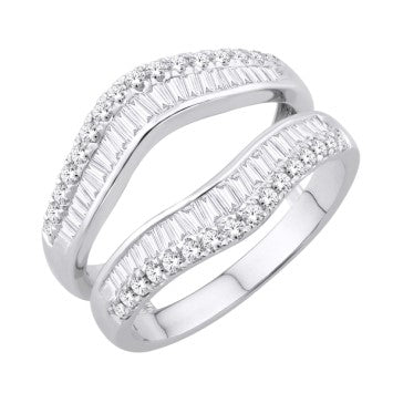 14 Karat White Gold 0.90 Carat Diamonds Classic Wedding Enhancer-2025022-WG