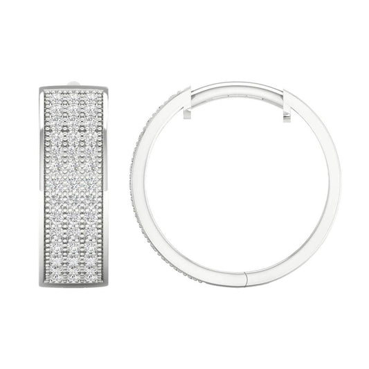 10K 0.25ct Diamond Hoop Earrings