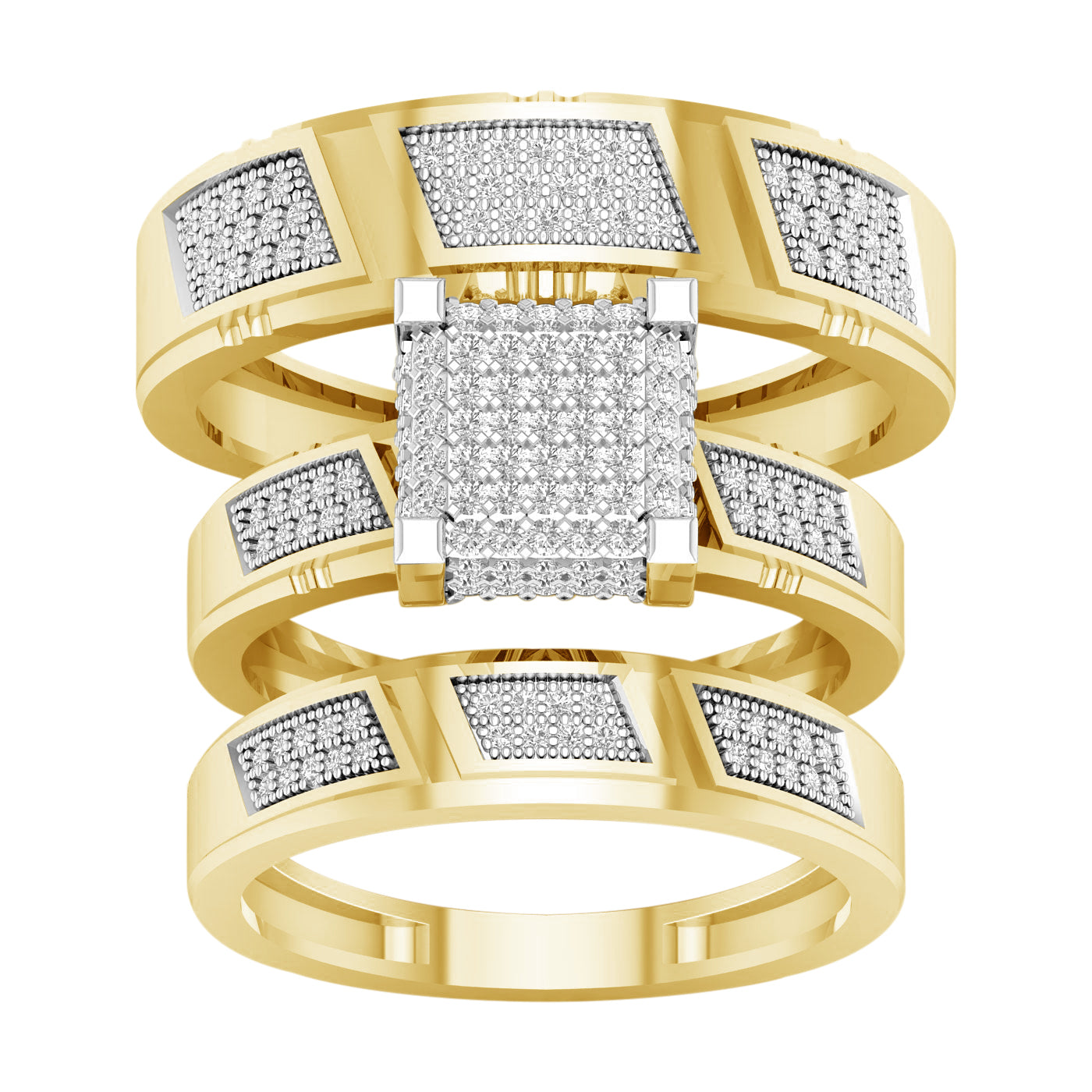 10K  0.50CT  Diamond Trio Set