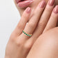 14K 0.10ct Diamond Emerald Ring