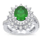 14K 0.70CT Diamond Emerald Ring
