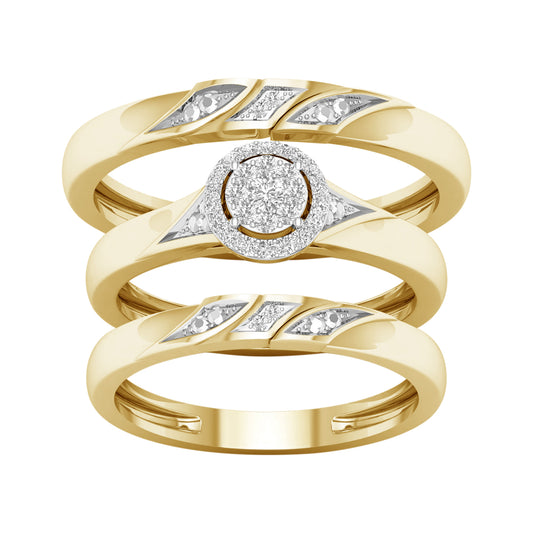 10K 0.07CT DIAMOND TRIO SET
