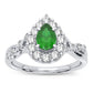 14K 0.27CT Diamond Emerald Ring