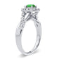 14K 0.27CT Diamond Emerald Ring